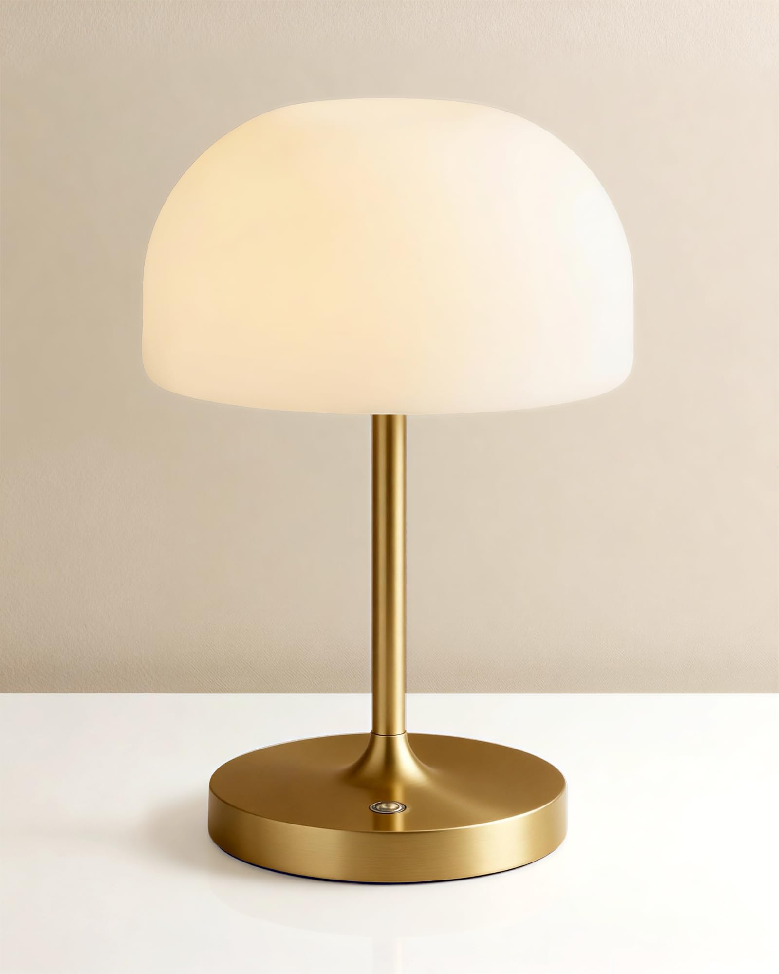 VoMii mushroom lamp with brass base adds warm ambient light to any space