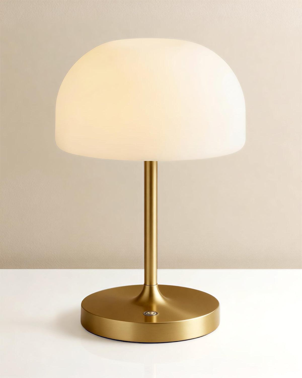 VoMii mushroom lamp with brass base adds warm ambient light to any space