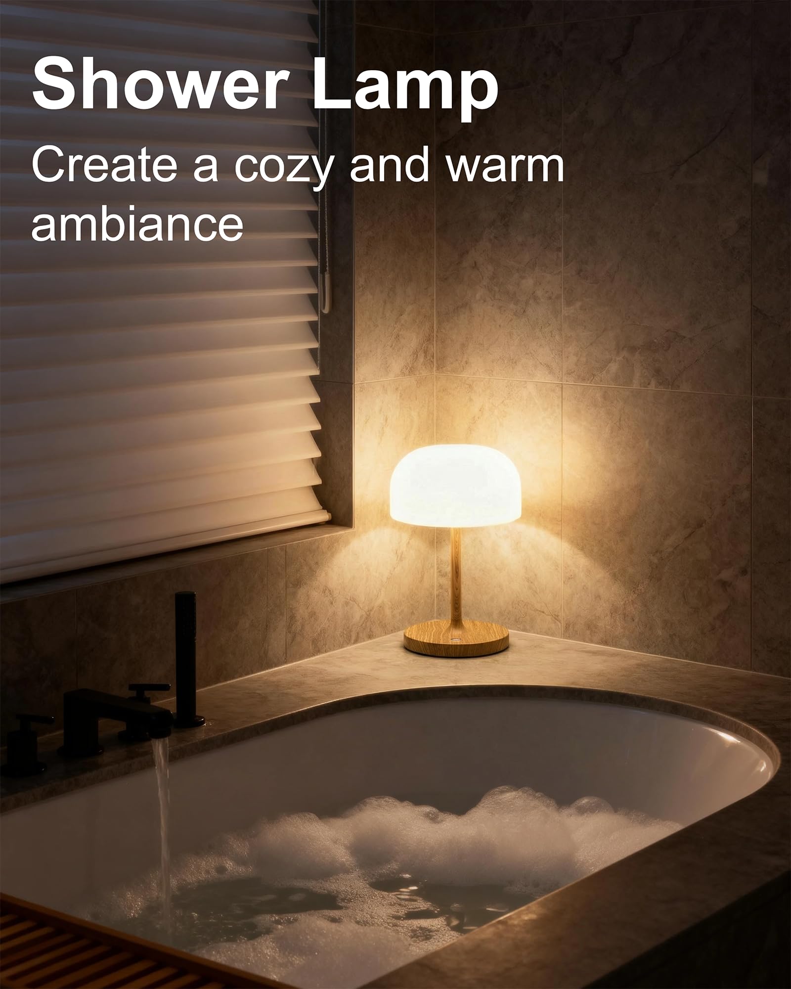 VoMii Mushroom Lamp touch-dimming control for easy brightness control.