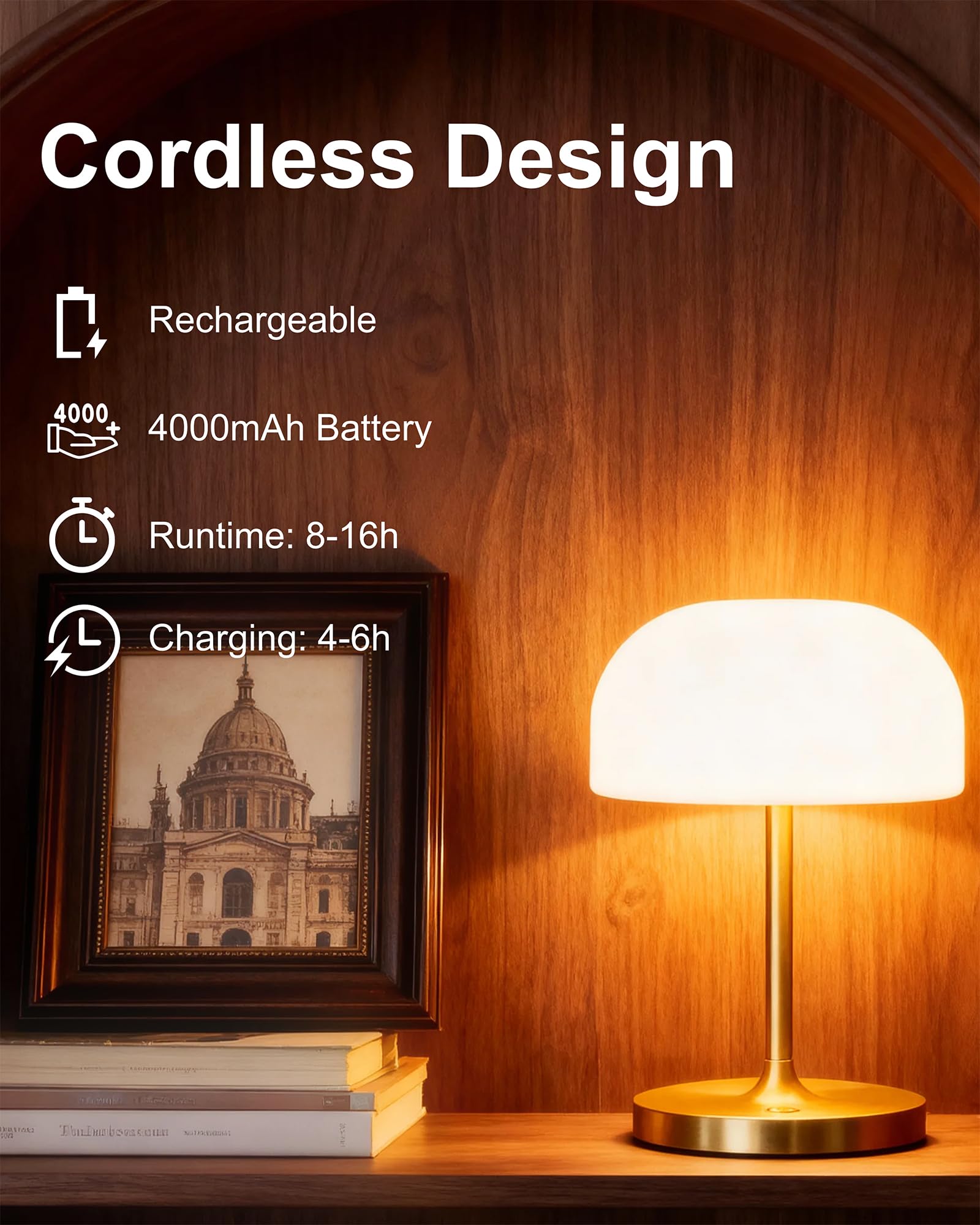 VoMii waterproof cordless lamp suitable for bathroom and outdoor use