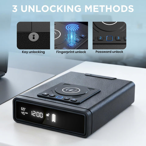 Vomlor Safe LED display clearly shows time and status for at-a-glance checks.