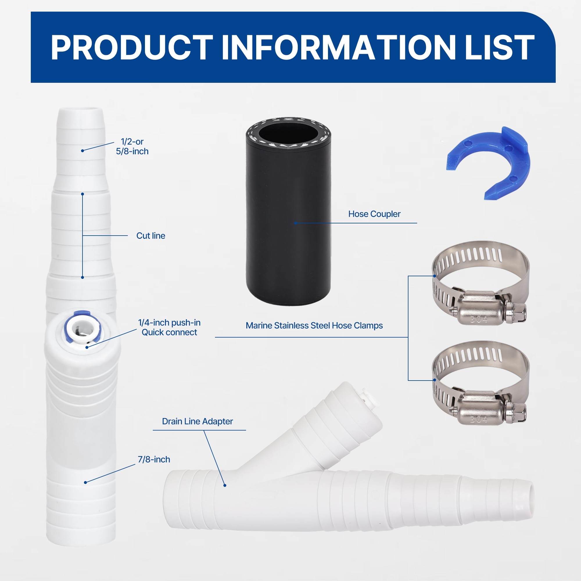 Vomtepe quick-connect port shows 1/4-inch connection for water line integration.