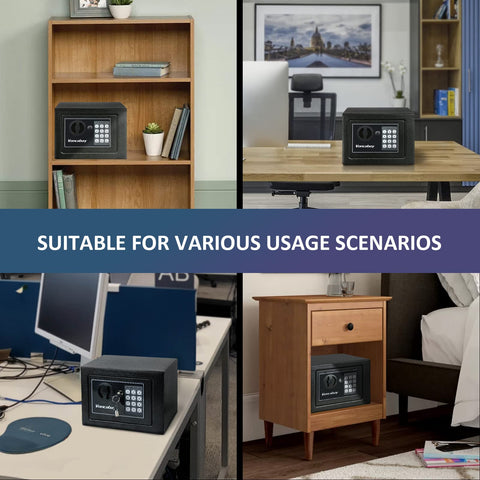 Voncabay safe in a home setup on a shelf illustrating discreet security