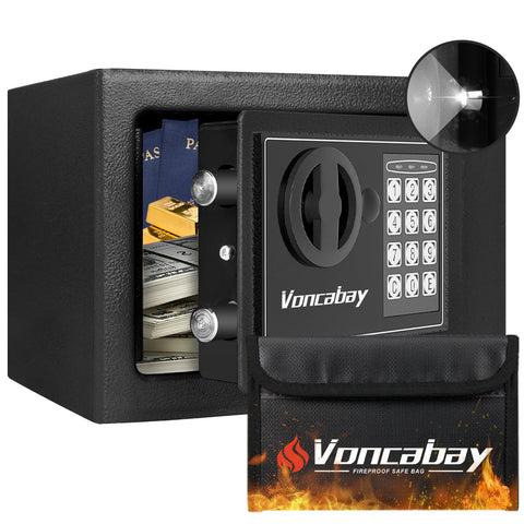 Voncabay money safe box front view, compact home security solution