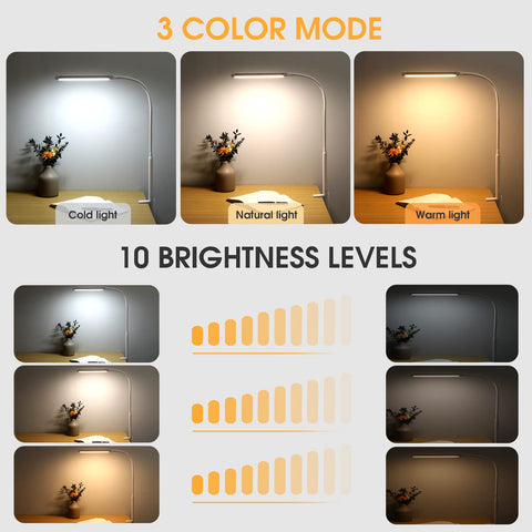 Voncerus desk lamp gooseneck demonstrates 360-degree flexibility for precise task lighting