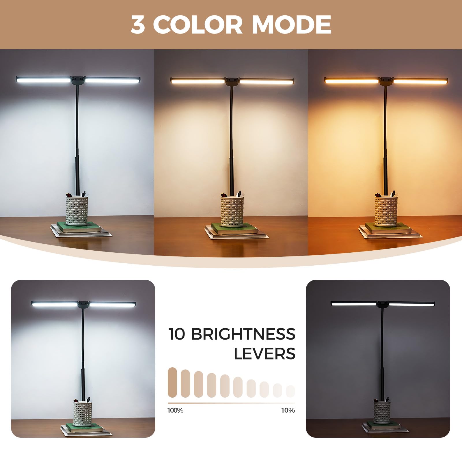 Voncerus LED desk lamp clamp attachment securing the lamp to a desk