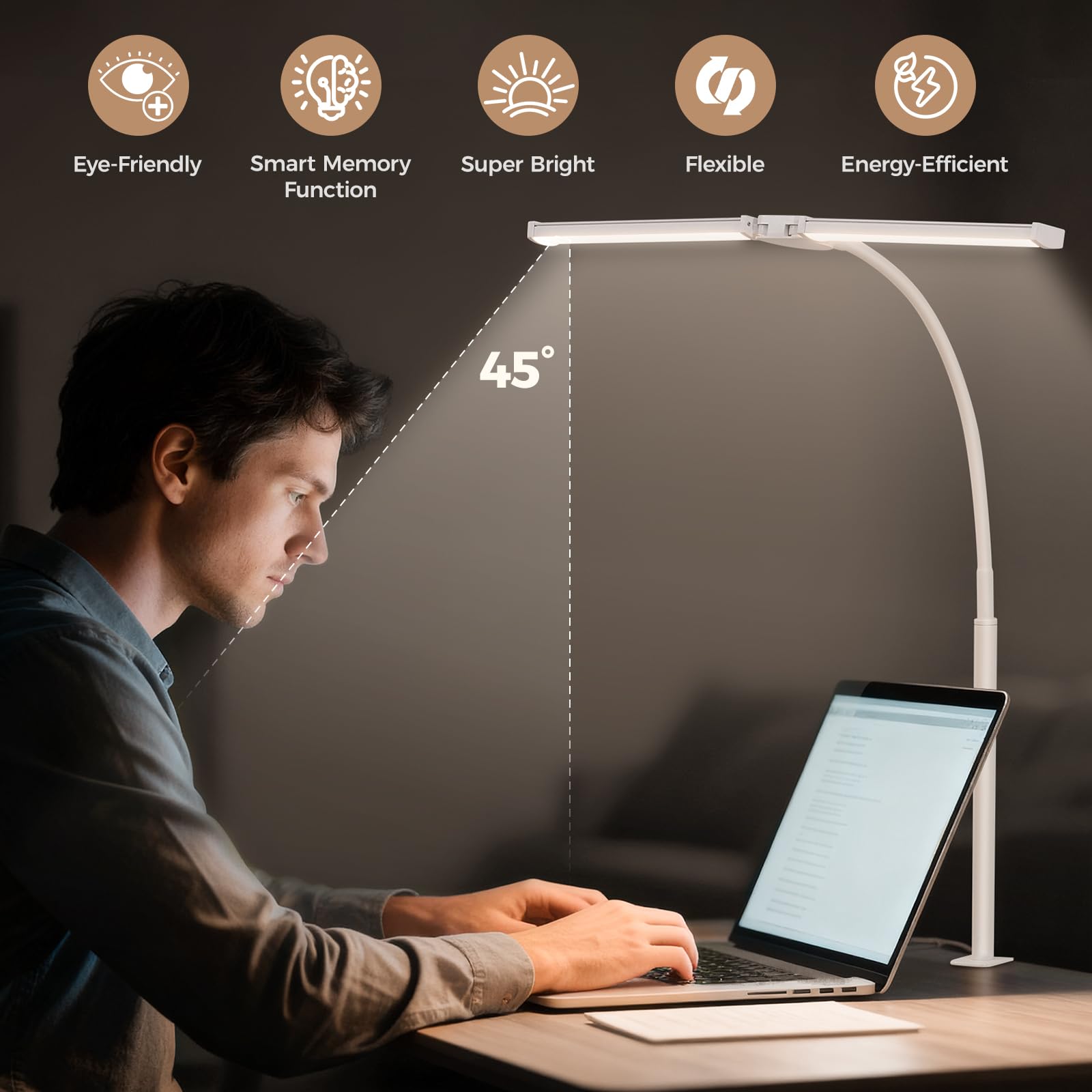 Voncerus lamp offering three color modes and ten brightness levels