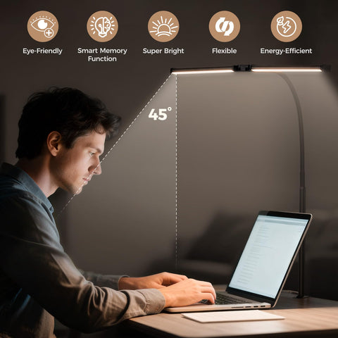 Voncerus LED desk lamp color modes displaying warm to cool lighting