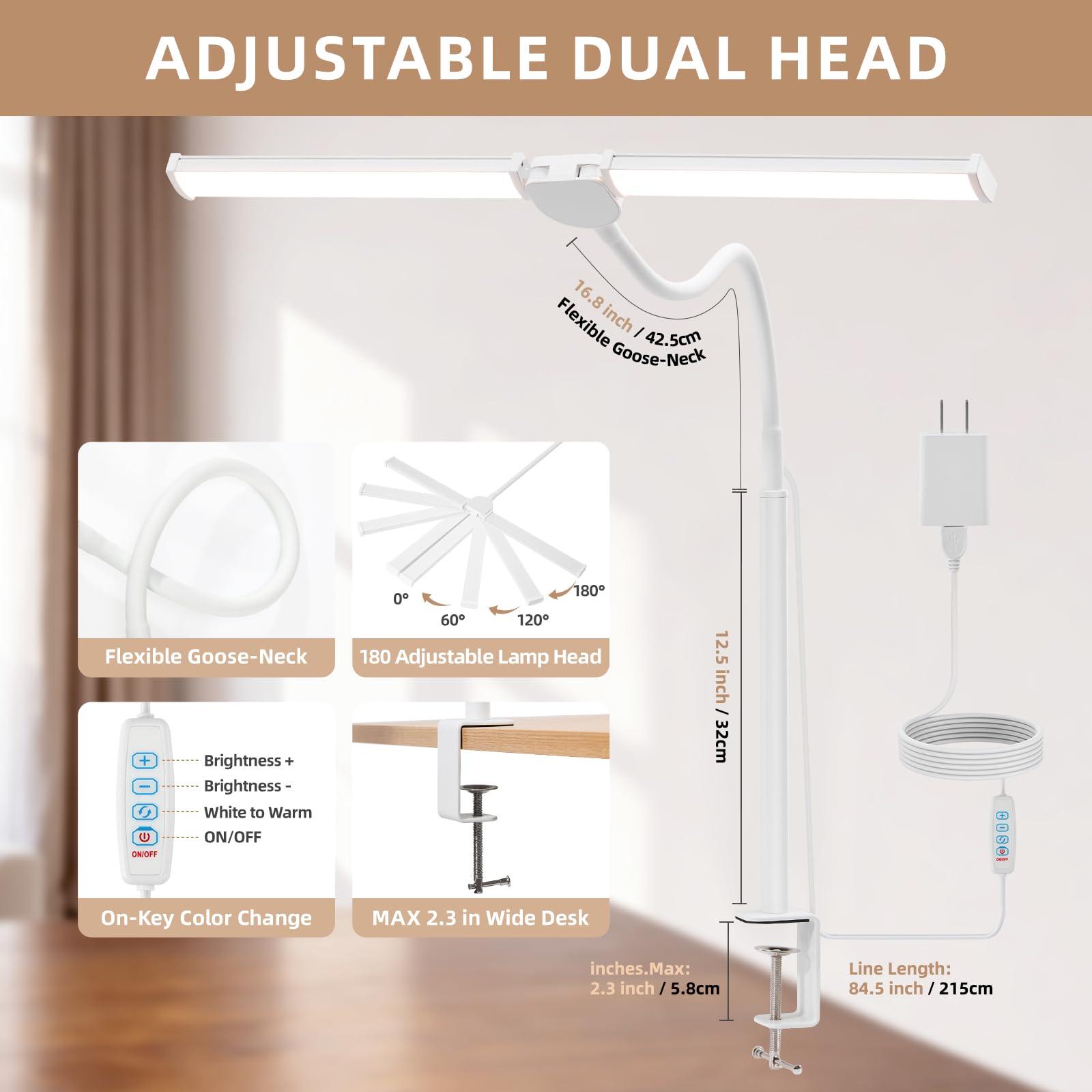 Voncerus LED lamp USB-powered for flexible placement
