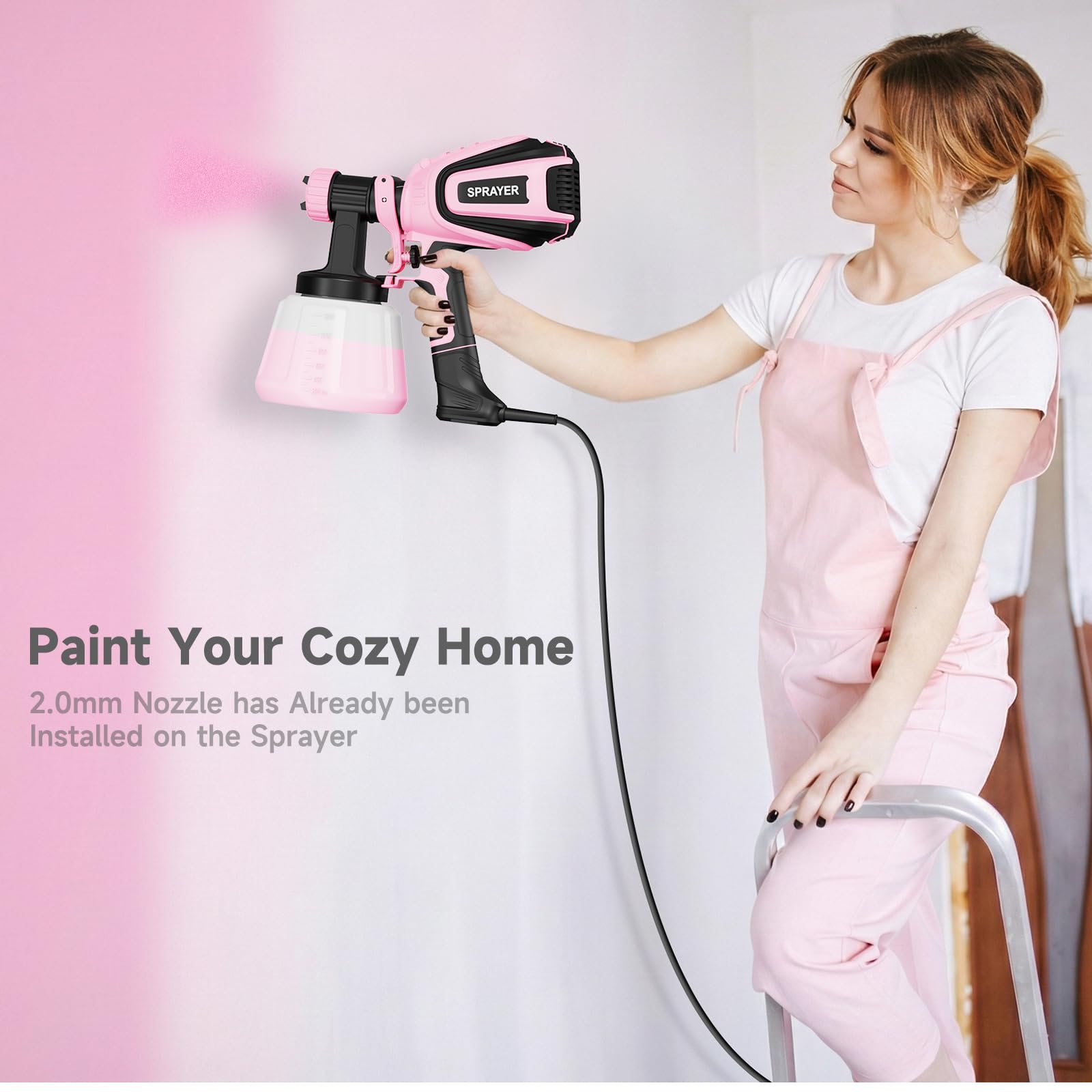 VONFORN VF803 pink dust blowing jet helps prep surfaces quickly before spraying.