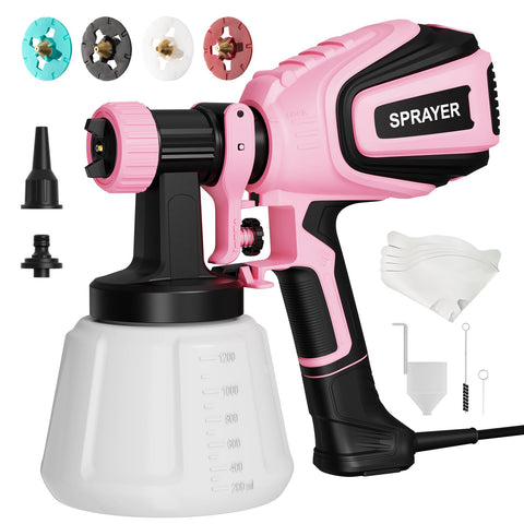 VONFORN VF803 pink paint sprayer front view for precise furniture coating.