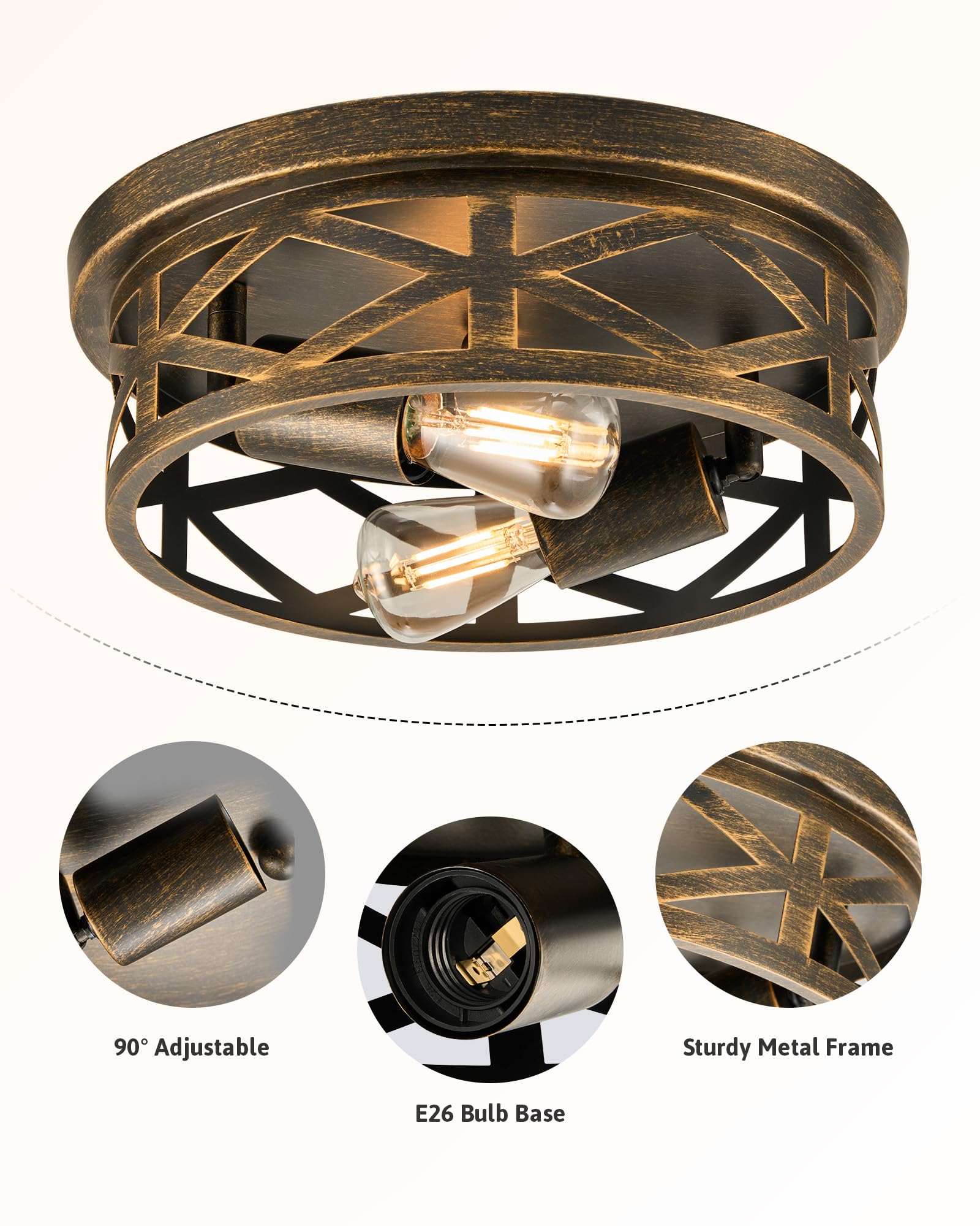 VONLUCE 11-inch farmhouse ceiling light suitable for kitchen or hall.