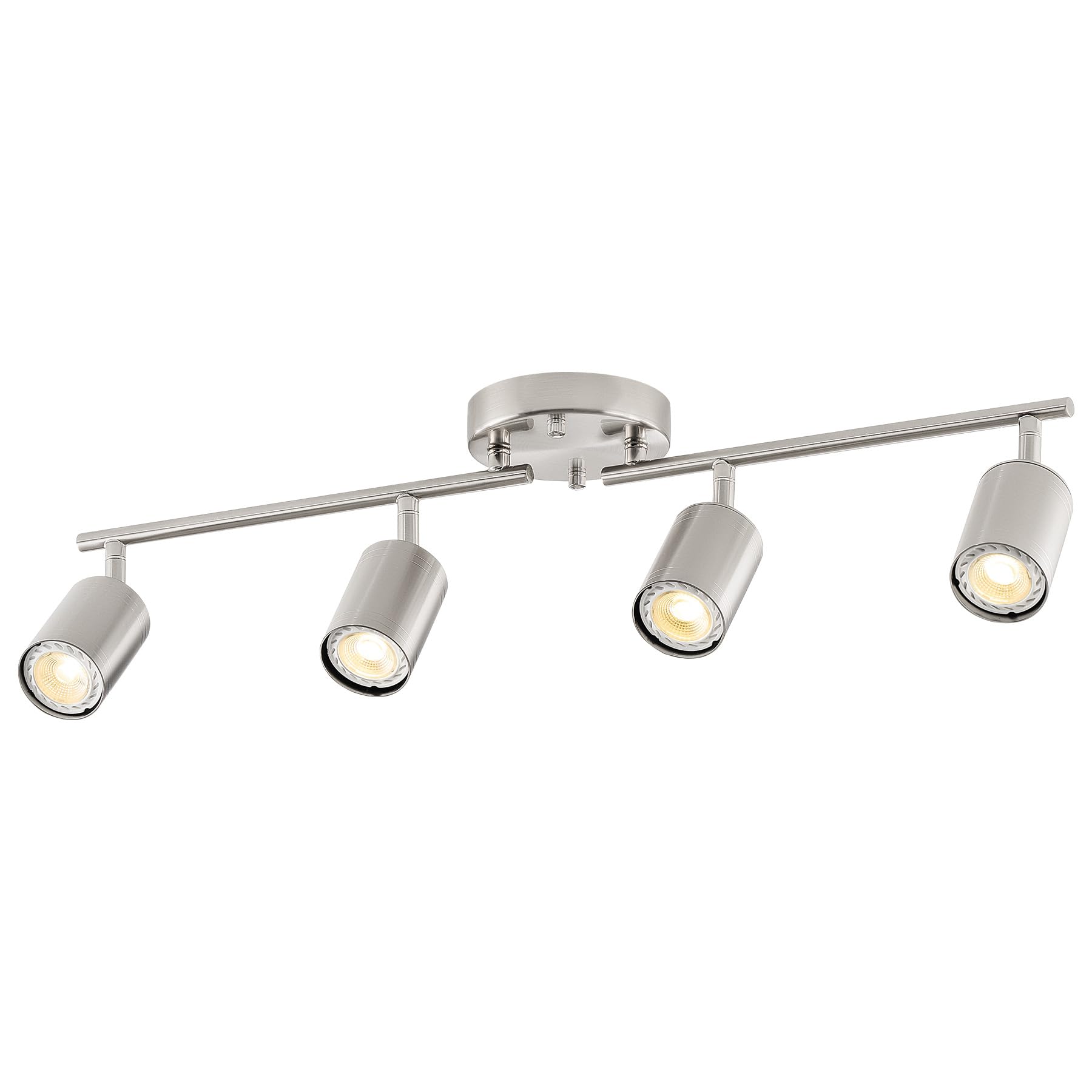 VONLUCE 4-light track fixture in nickel with adjustable heads for kitchen task lighting