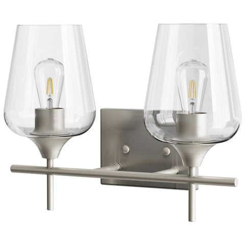VONLUCE backplate and shade system blends with fixtures for a cohesive bathroom style.