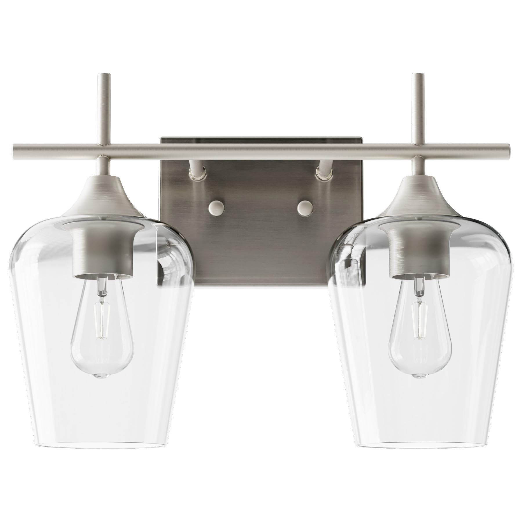 VONLUCE 2-light vanity over mirror with brushed nickel finish for a modern bathroom look and durability.