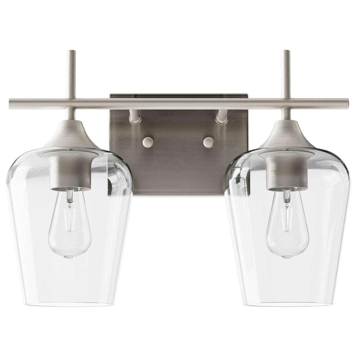 VONLUCE 2-light vanity over mirror with brushed nickel finish for a modern bathroom look and durability.