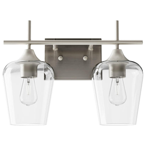 VONLUCE 2-light vanity over mirror with brushed nickel finish for a modern bathroom look and durability.