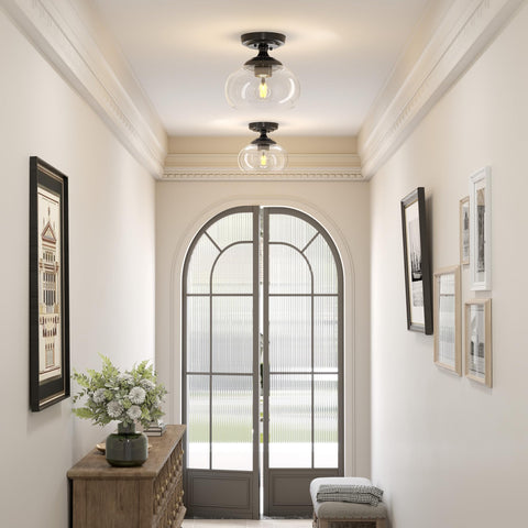 Vonluce matte black fixture adds versatile glow to entryways.