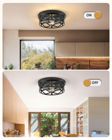 VONLUCE ETL-listed matte black fixture for safe kitchen or hallway use.