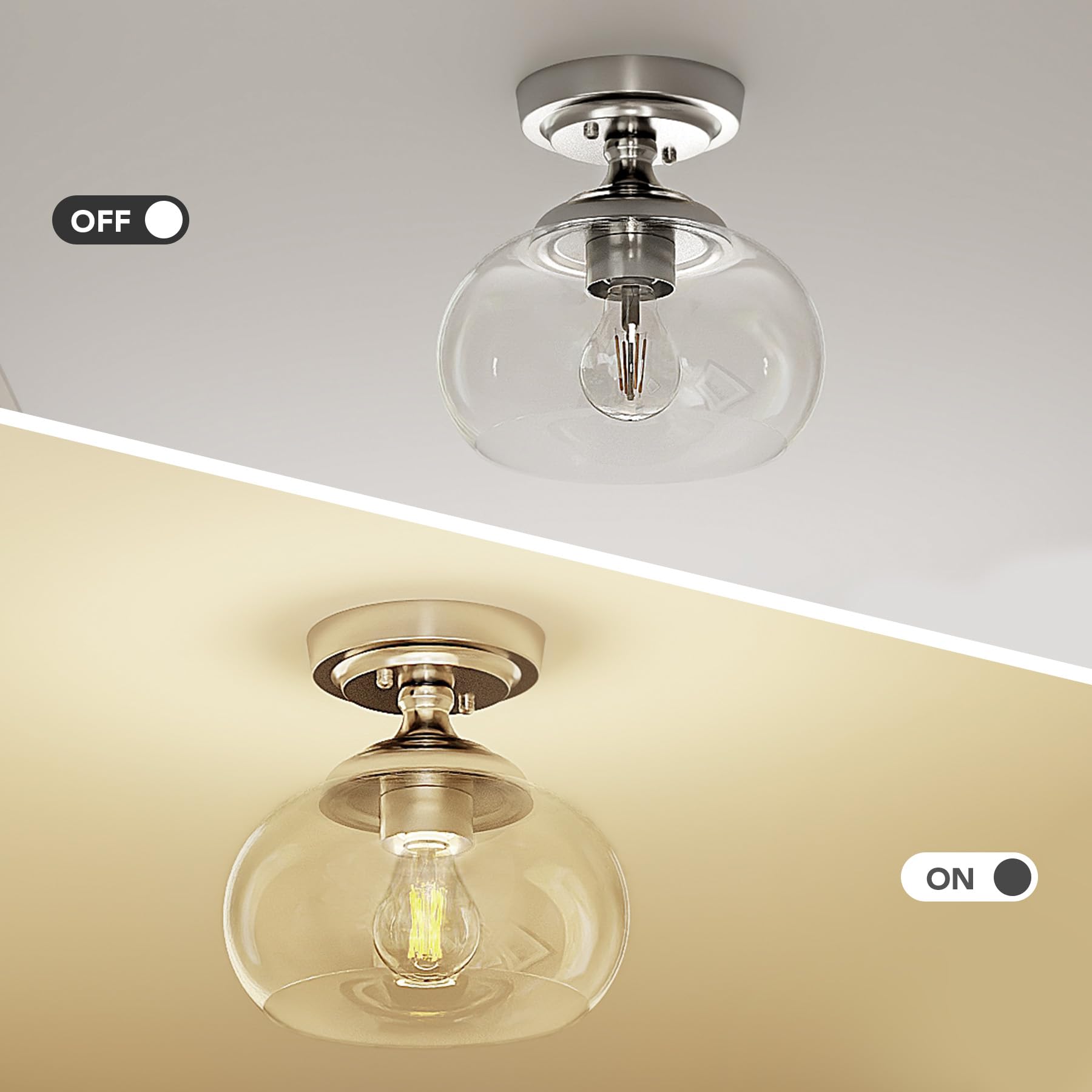 VONLUCE glass shade close-up highlights clear light diffusion and classic style.