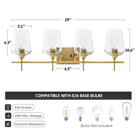 Vonluce vanity light with included hardware simplifies installation.