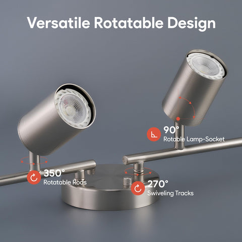 VONLUCE GU10 LED bulbs included with track kit for energy-efficient illumination