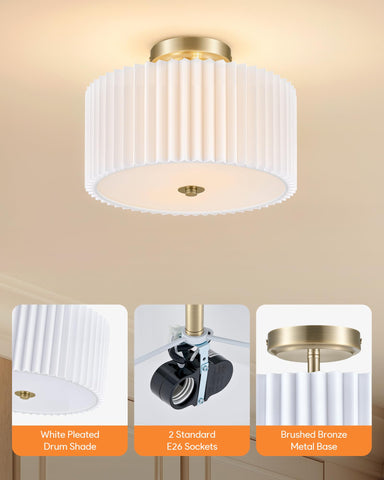 VONLUCE modern drum light complements living rooms with a stylish glow.