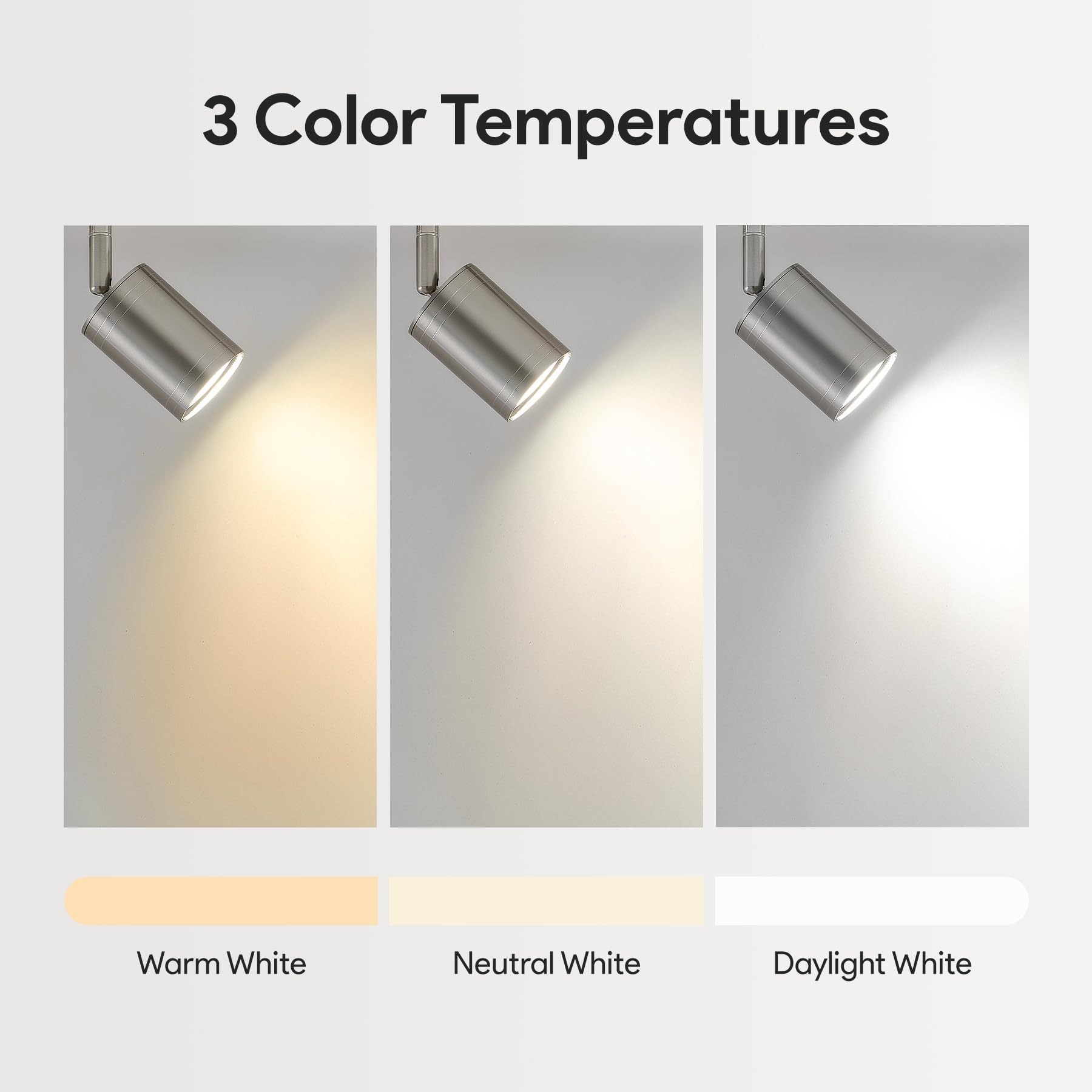 VONLUCE rotatable track heads allowing precise light direction for artwork or countertops
