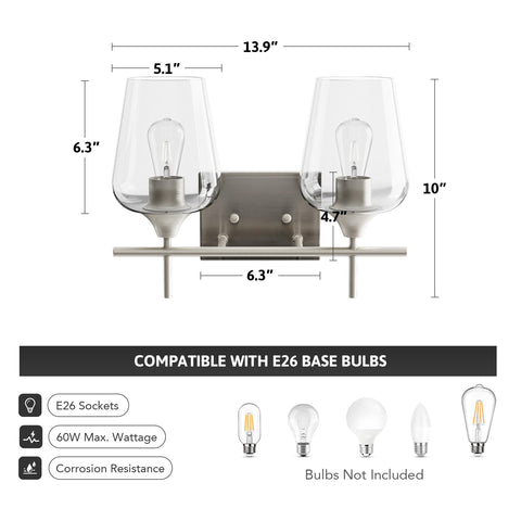 VONLUCE modern vanity light supports dimmers for adjustable brightness and ambience.
