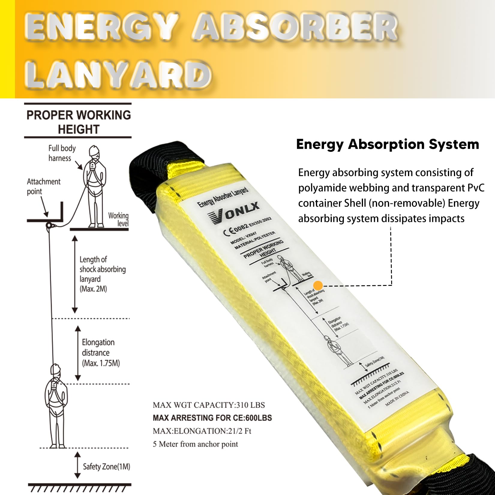 VONLX self-locking mechanism prevents accidental contact during rooftop tasks