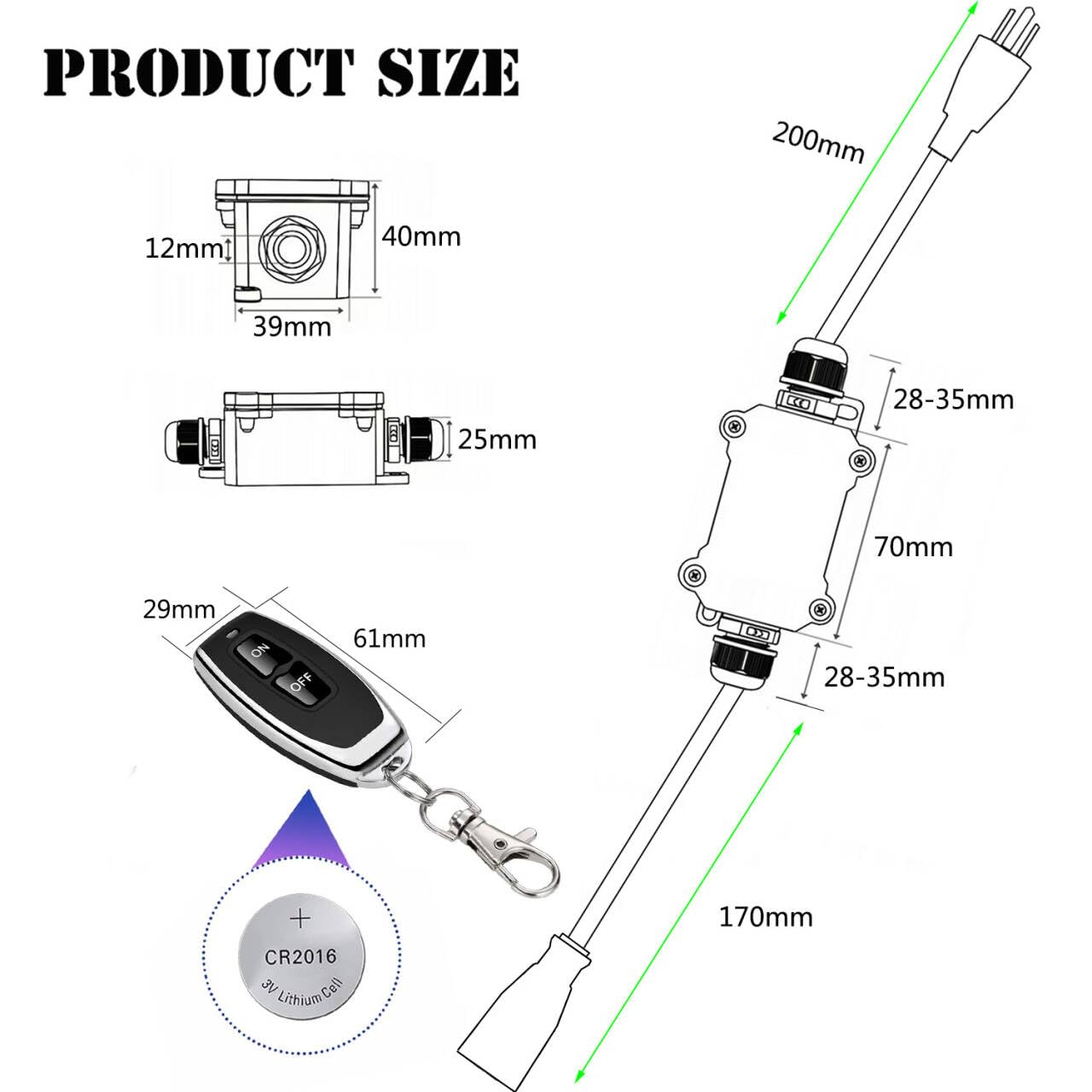 VONVOFF remote control switch with 328ft wireless range across spaces