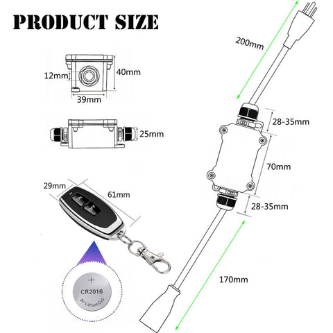 VONVOFF remote control switch with 328ft wireless range across spaces