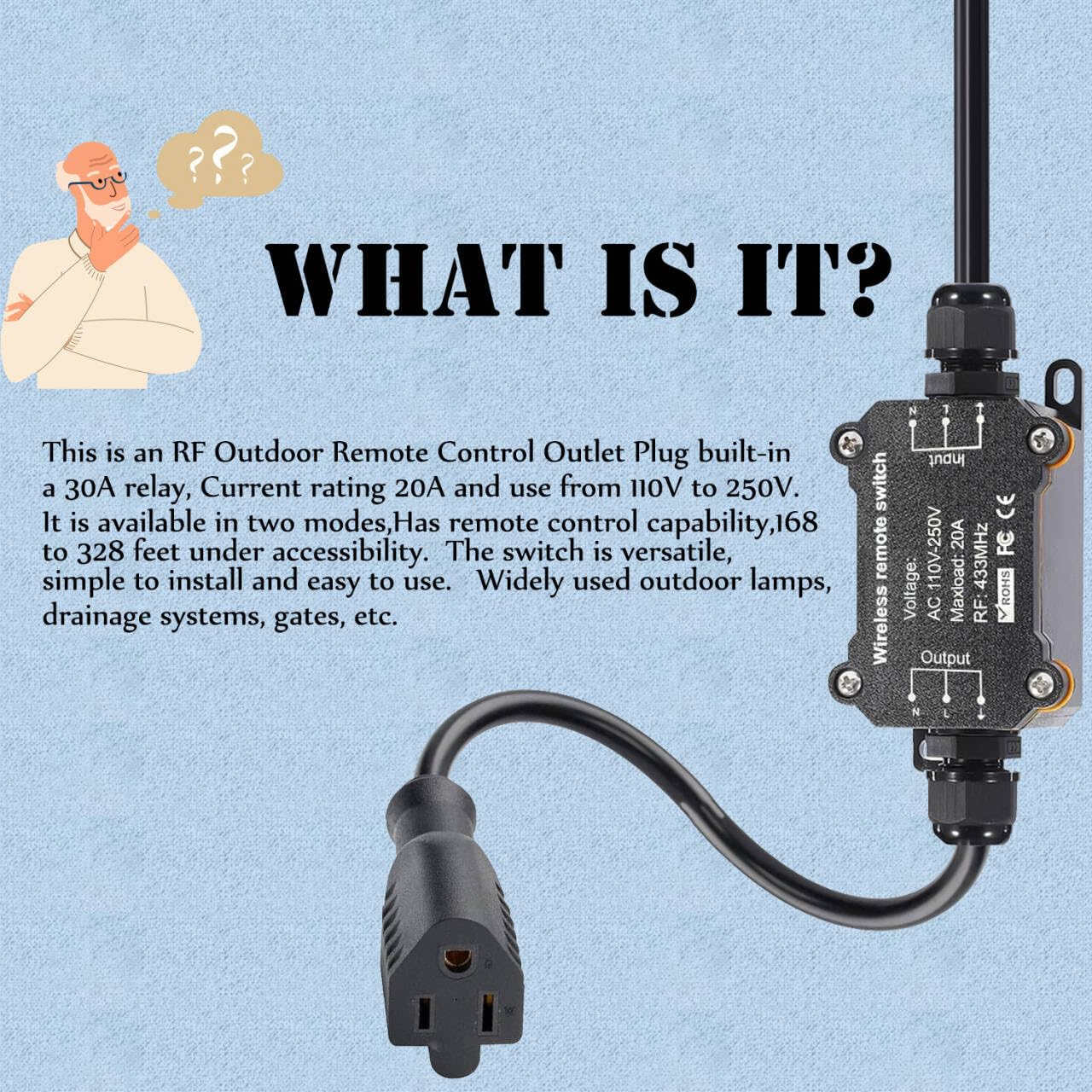 VONVOFF remote control switch demonstrates indoor/outdoor compatibility and reliability