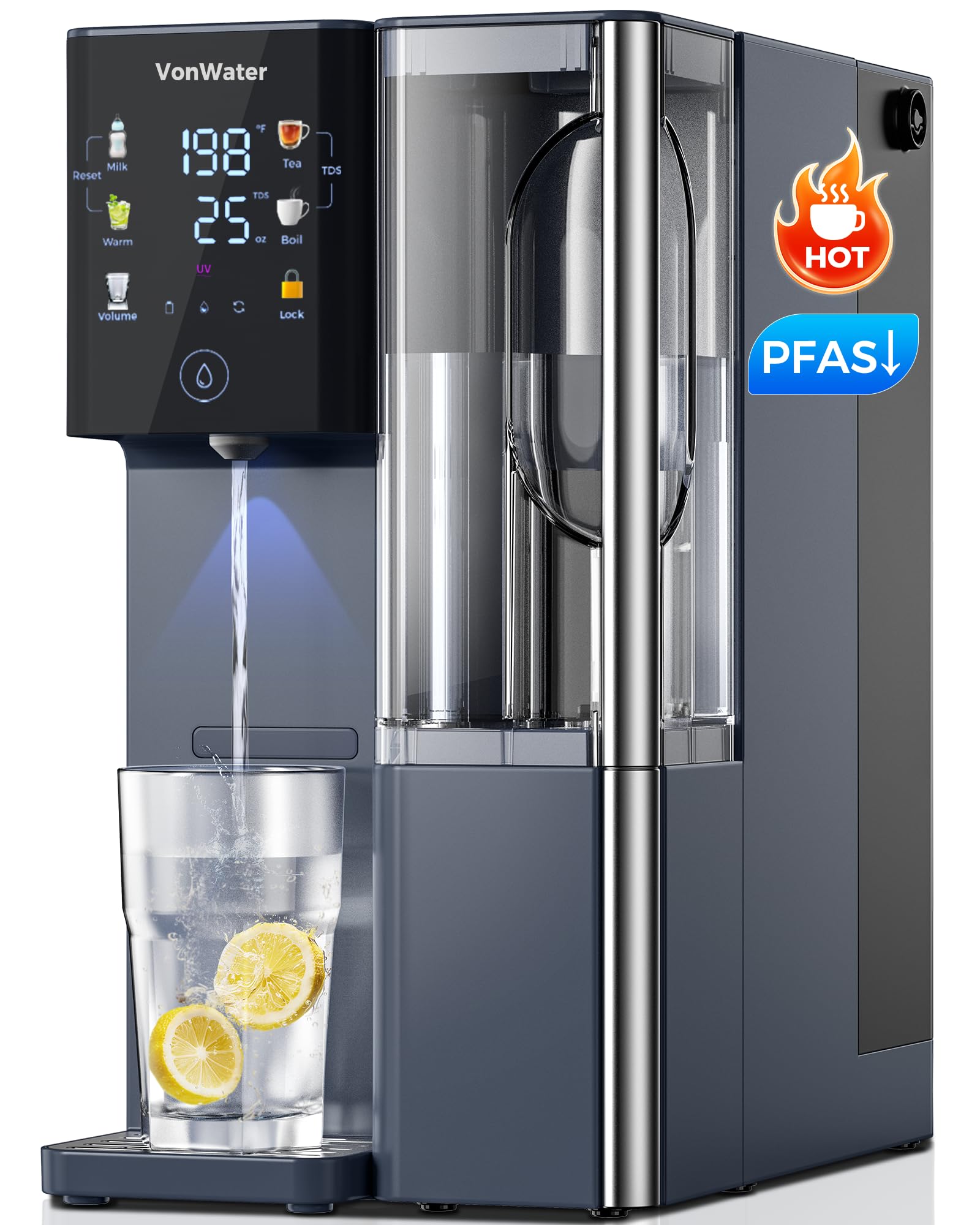 VonWater CT910H countertop RO system shown on a kitchen counter for easy setup and purified water.
