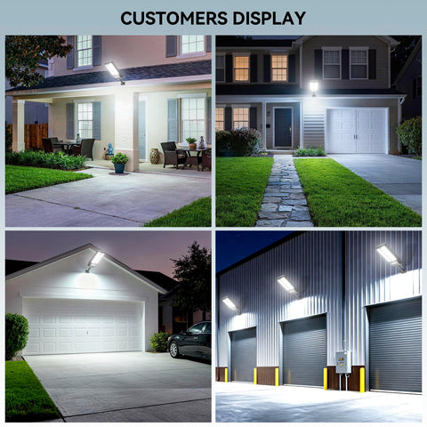 VOOJOY 5000W solar street light weatherproof build stands up to rain and sun.