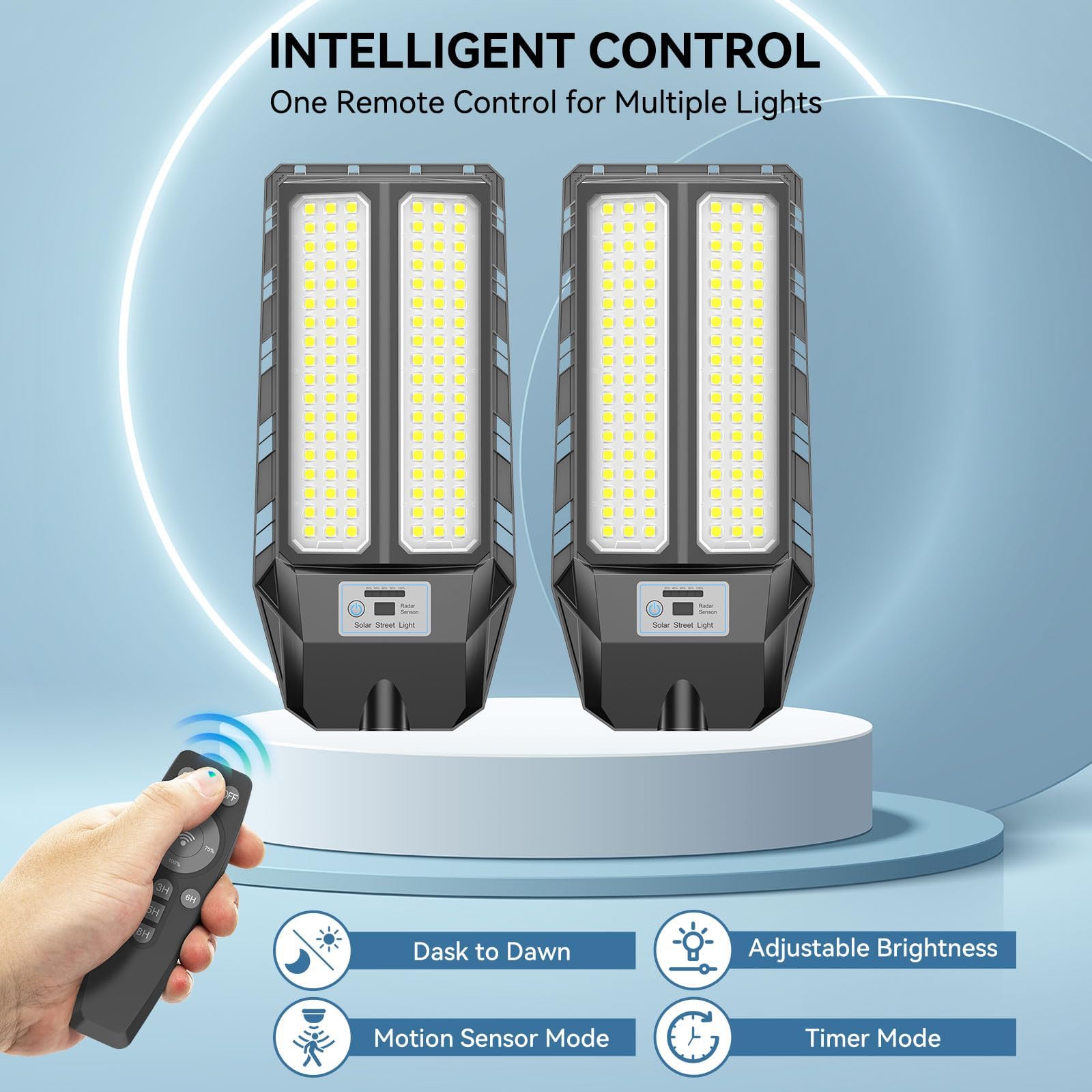 VOOJOY solar street light easy installation on wall or pole.