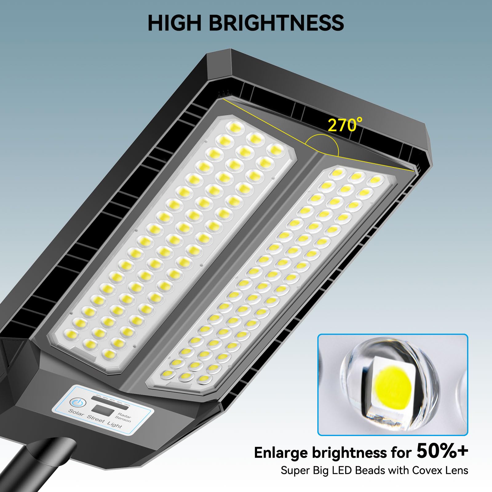 VOOJOY solar street light IP67 weatherproof for harsh conditions.
