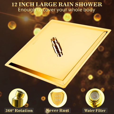Voolan 304 stainless steel shower head with a large surface for even distribution.