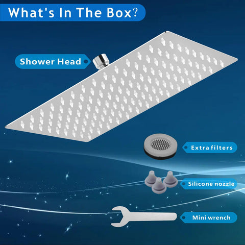 Voolan adjustable angle and swivel ball for precise shower positioning.