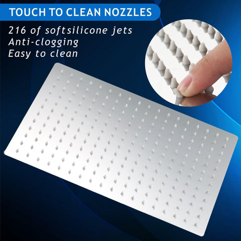 Voolan all-metal chrome shower head emphasizes durability and rust resistance.