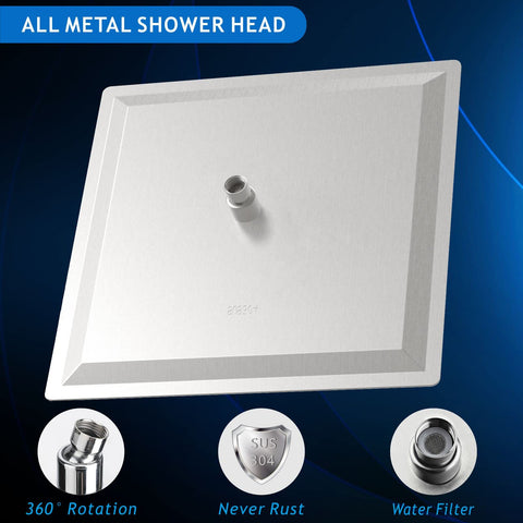 Voolan brushed nickel finish shower head adds modern style and rust resistance