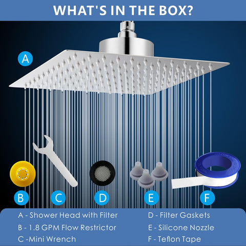 Voolan easy-install brass swivel shower head for flexible, adjustable angles.