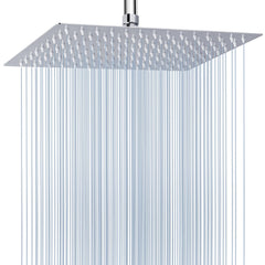 Voolan extra large rectangle shower head in chrome offers expansive coverage.