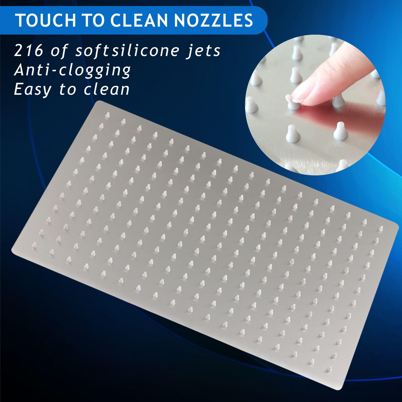 Voolan Extra Large Rain Shower Head ceiling mount setup illustrating universal installation