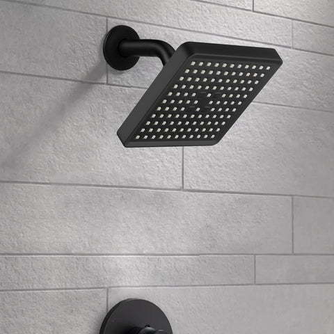 Voolan premium matte black finish highlights modern bathroom style.