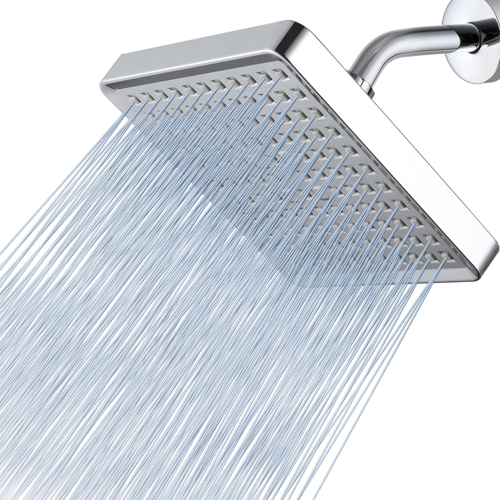 Voolan high pressure rain shower head chrome 6-inch square for spa like rainfall