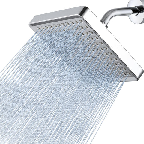 Voolan high pressure rain shower head chrome 6-inch square for spa like rainfall