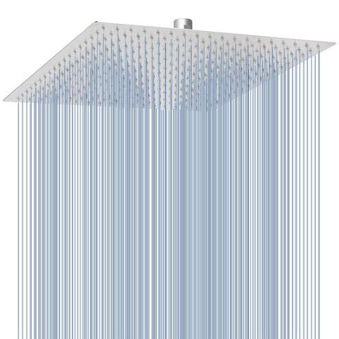 Voolan oversize rain shower head 16-inch square offers expansive rainfall for shared showers