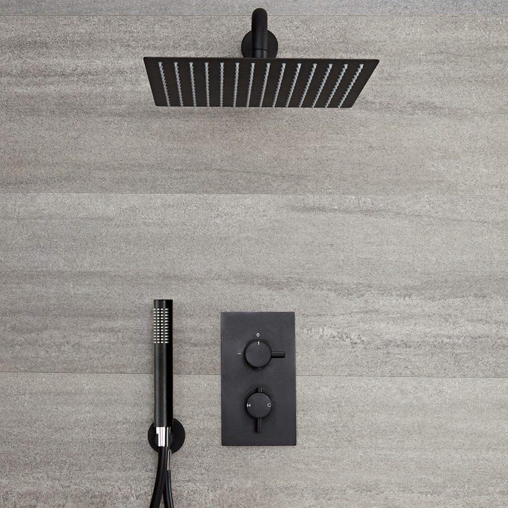 Voolan rain shower head shown with premium packaging.
