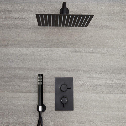 Voolan rain shower head shown with premium packaging.